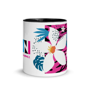 Keoni Tiger Flower Mug with Black Inside