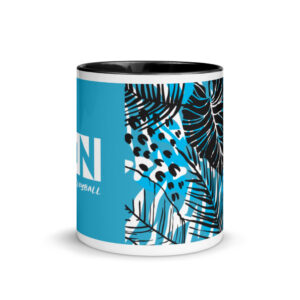 Keoni Palms Cyan Mug with Black Inside
