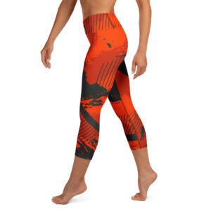 Red Grunge Capri Leggings