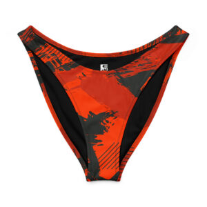 Red Grunge V-Cut Bikini Bottom