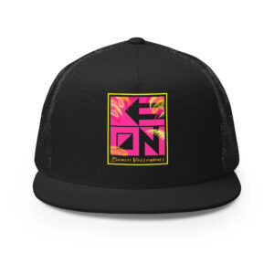 Pink Palms Flat Bill Trucker Cap