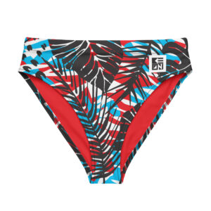 Palms Red Eco High-Waisted Bikini Bottom